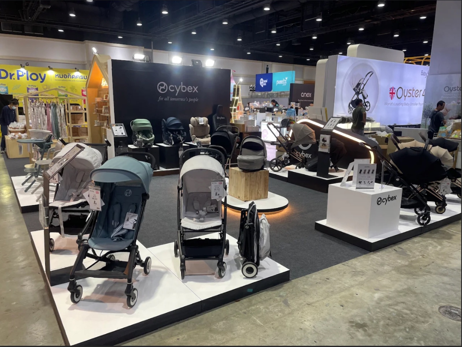 Our Cybex stroller and car seat display at a parenting fair in Thailand