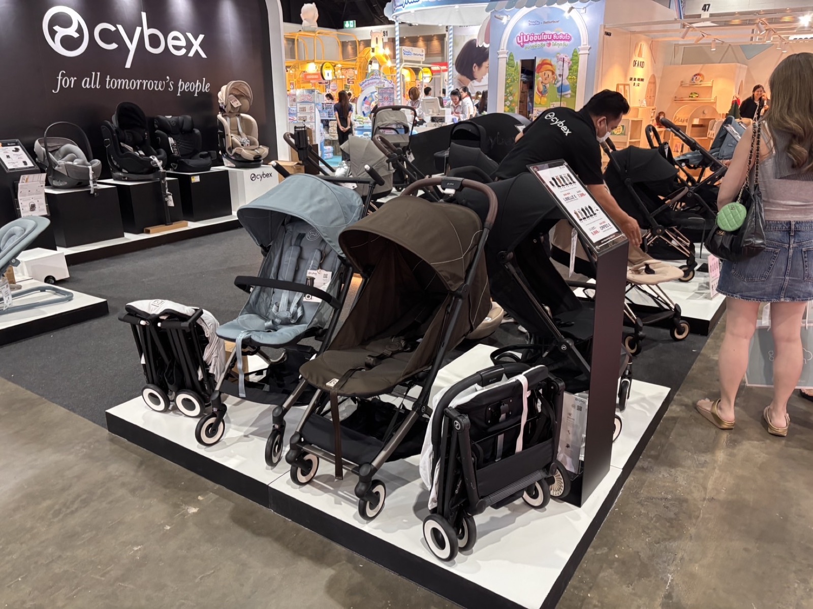 Our Cybex stroller and car seat display at a parenting fair in Thailand