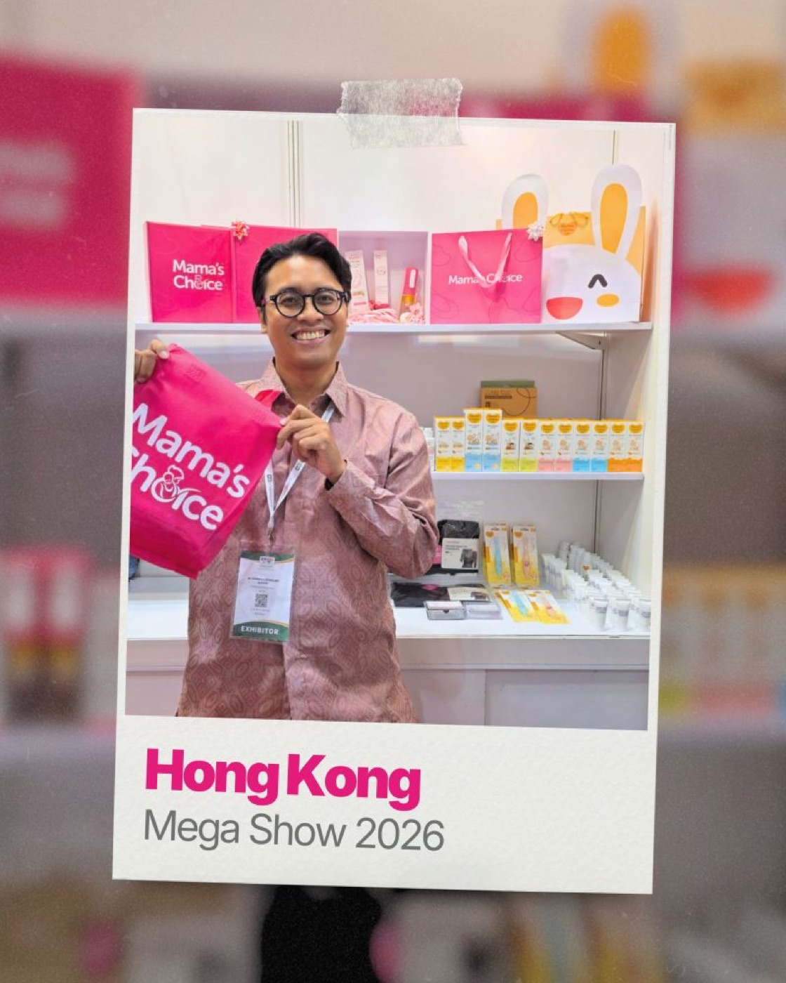 Mama's Choice team member at the Hong Kong Mega Show 2026 booth